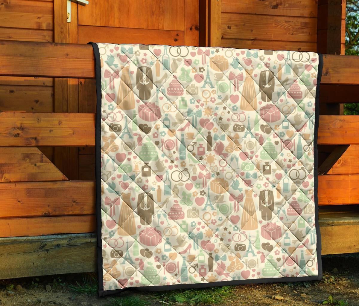 Wedding Print Pattern Quilt-grizzshop