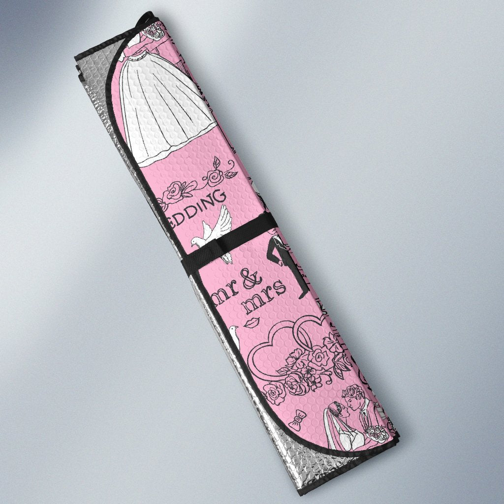 Wedding Pink Pattern Print Car Sun Shade-grizzshop