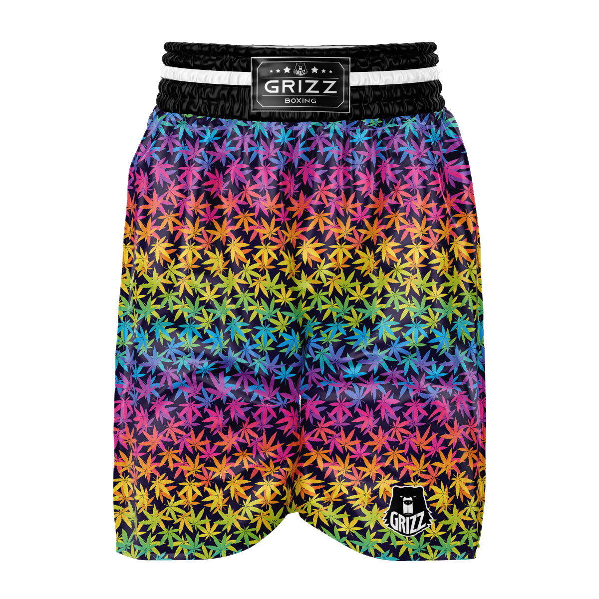 Weed Leaf Colorful Print Pattern Boxing Shorts-grizzshop