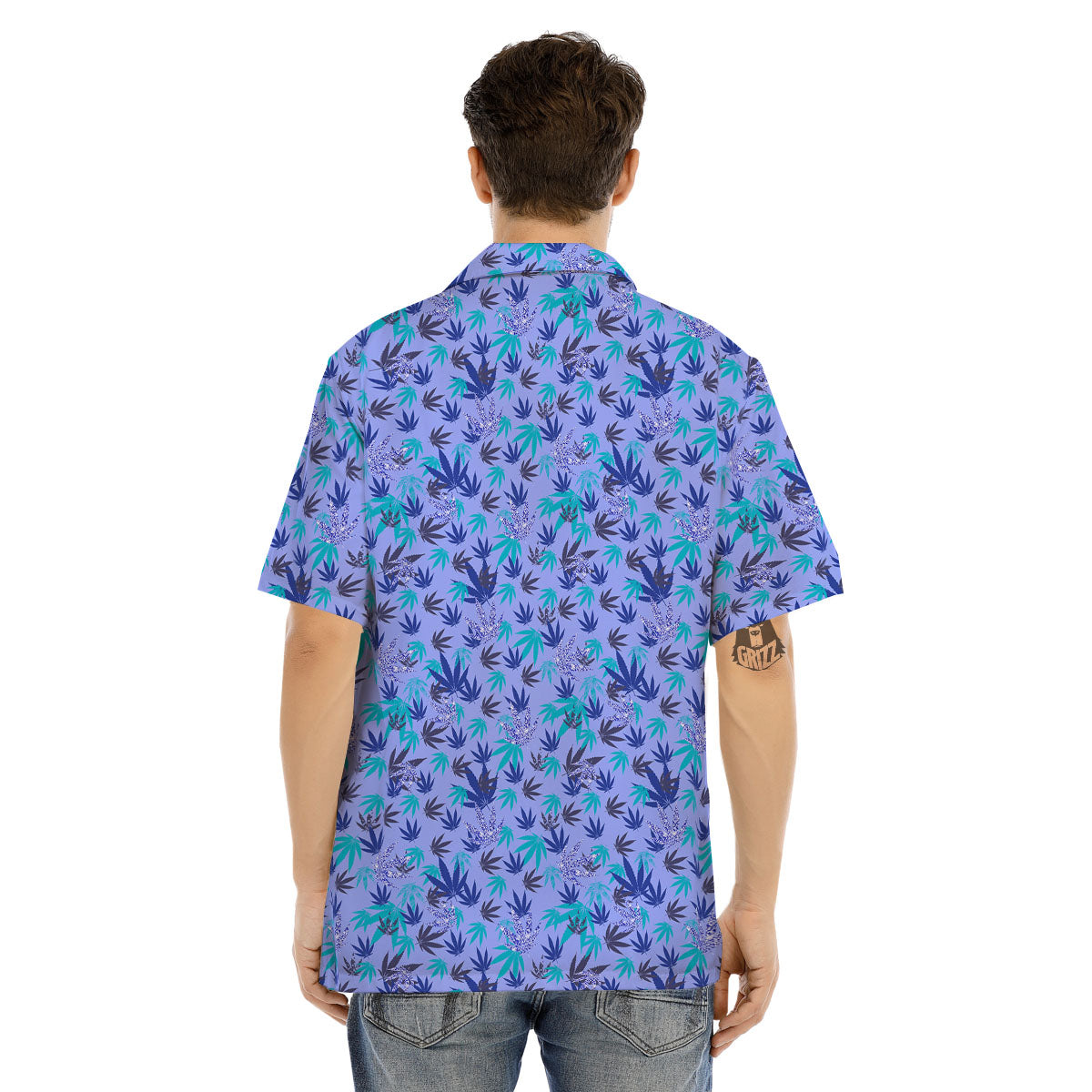 Weed Leaf Purple Print Pattern Men's Hawaiian Shirt-grizzshop