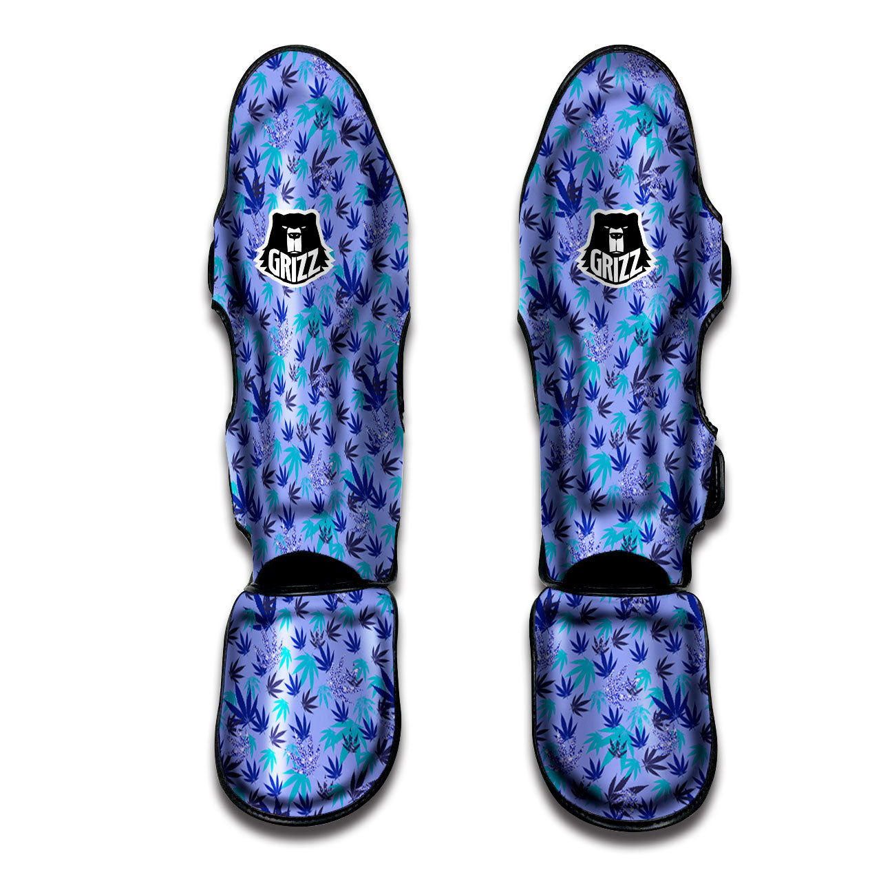 Weed Leaf Purple Print Pattern Muay Thai Shin Guards-grizzshop