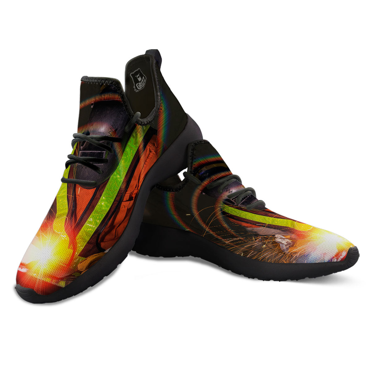 Welder Industrial Print Black Athletic Shoes-grizzshop