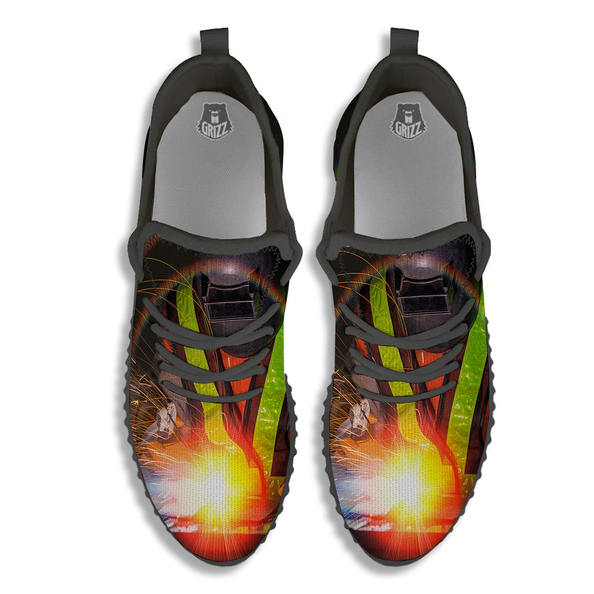 Welder Industrial Print Black Walking Shoes-grizzshop