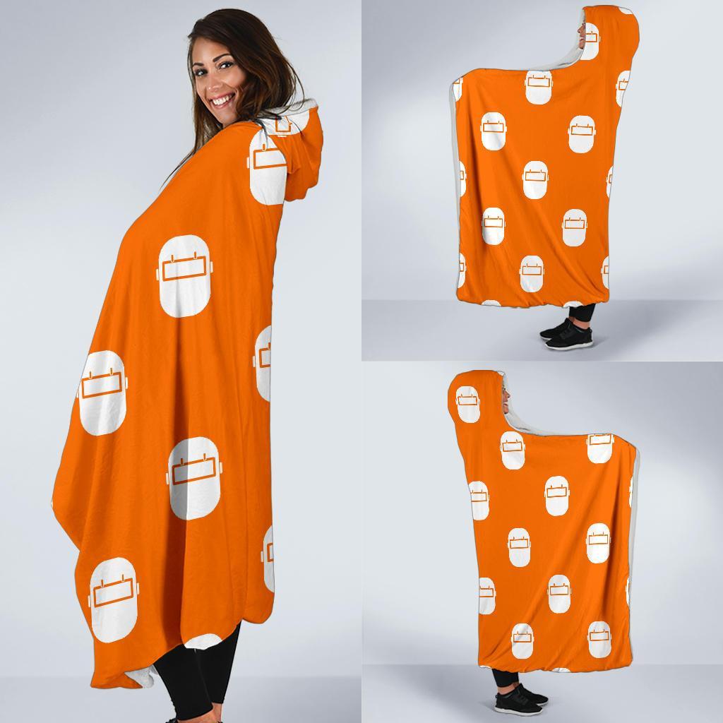 Welder Mask Pattern Print Hooded Blanket-grizzshop