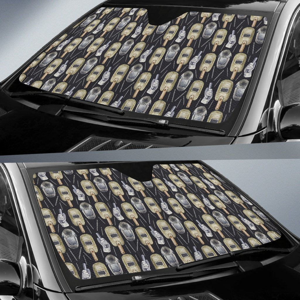 Welder Mask Print Pattern Car Sun Shade-grizzshop