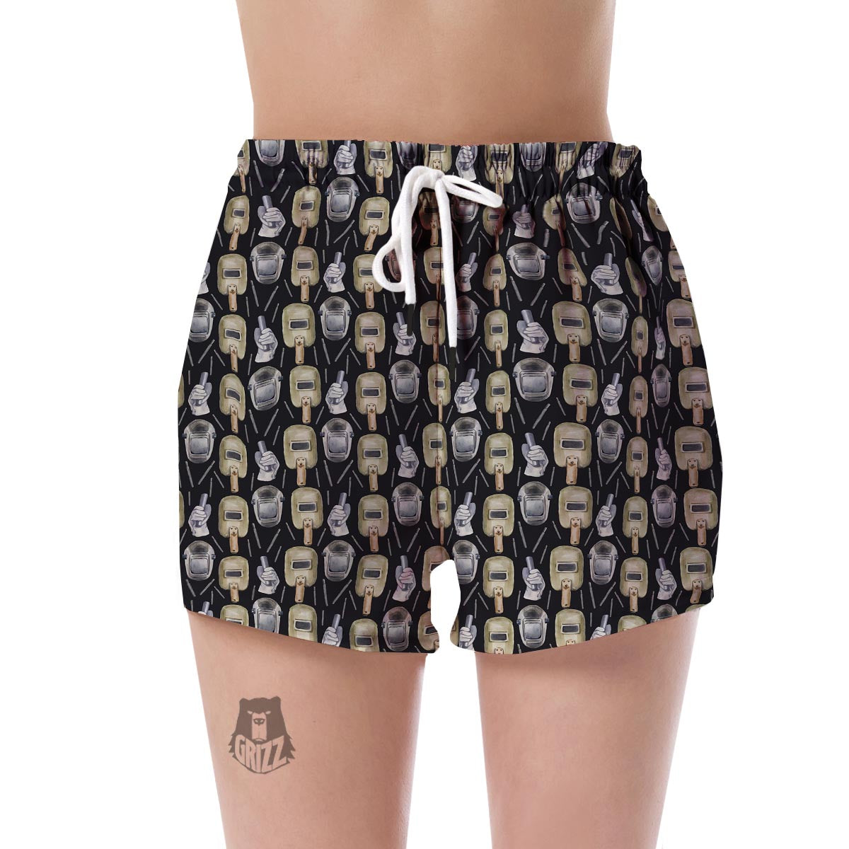 Welder Mask Print Pattern Women's Shorts-grizzshop