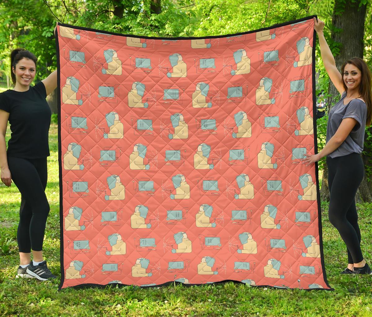 Welder Pattern Print Quilt-grizzshop