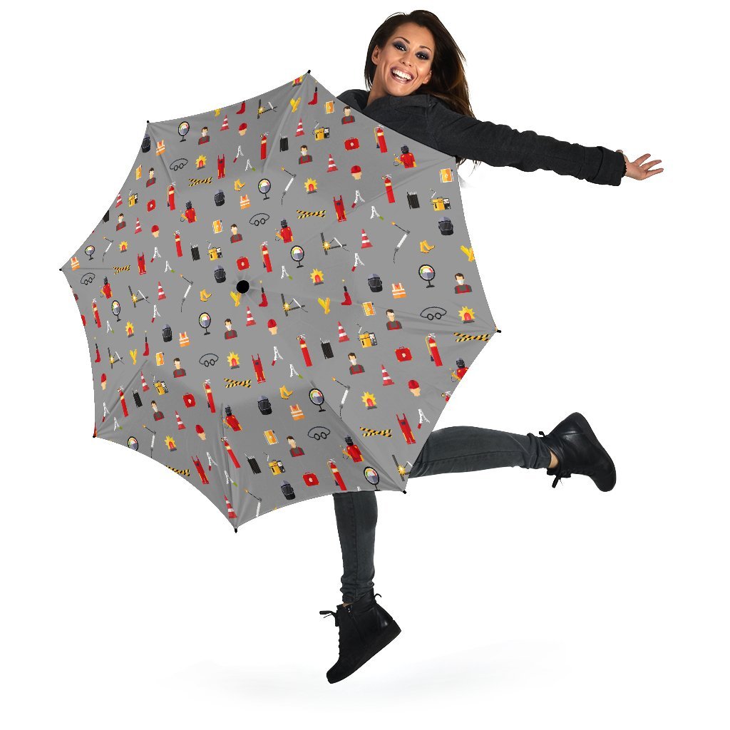 Welder Print Pattern Automatic Foldable Umbrella-grizzshop