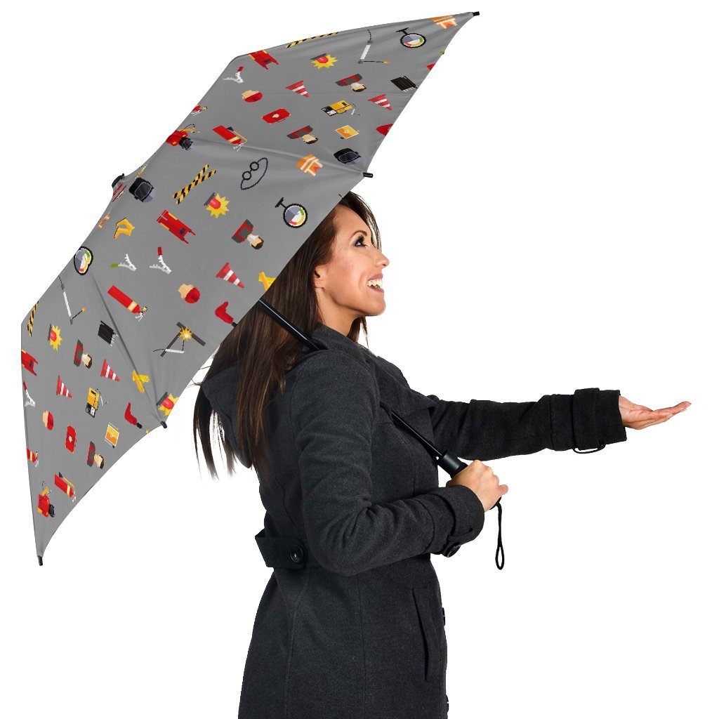 Welder Print Pattern Automatic Foldable Umbrella-grizzshop