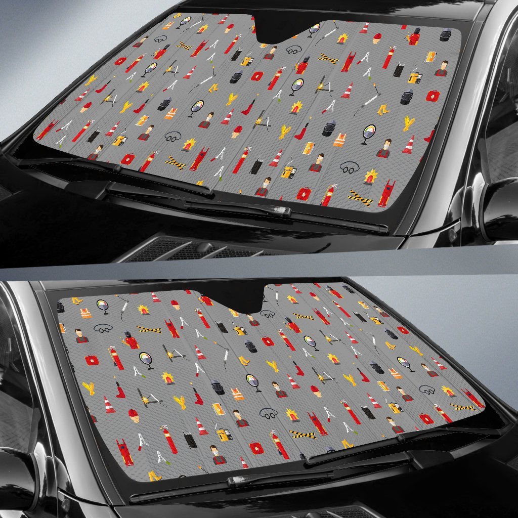 Welder Print Pattern Car Sun Shade-grizzshop