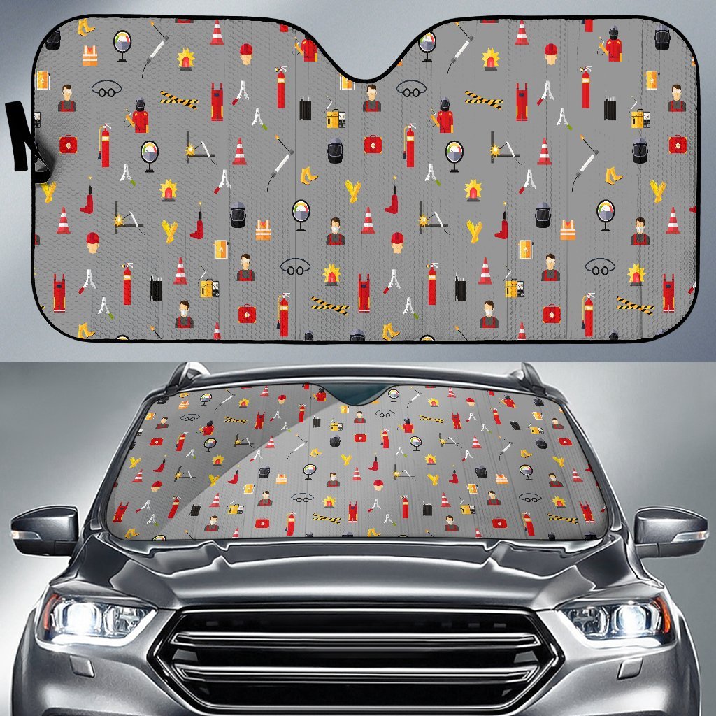 Welder Print Pattern Car Sun Shade-grizzshop