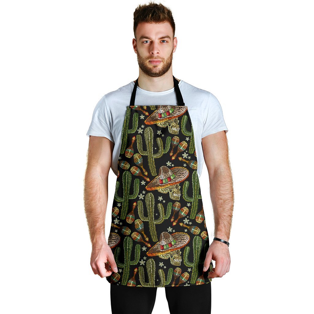 Western Cowboy Cactus Pattern Print Men's Apron-grizzshop