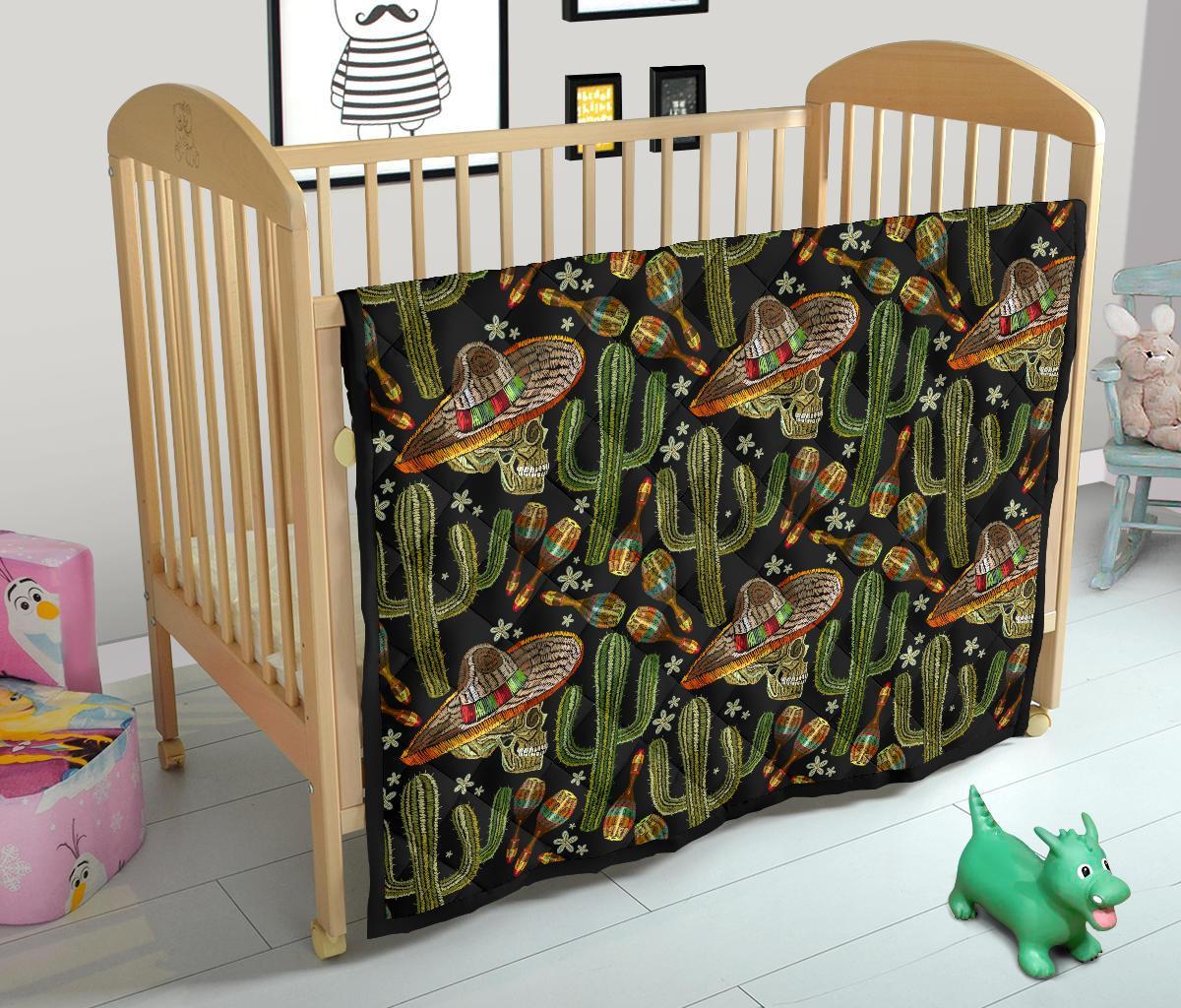 Western Cowboy Cactus Pattern Print Quilt-grizzshop