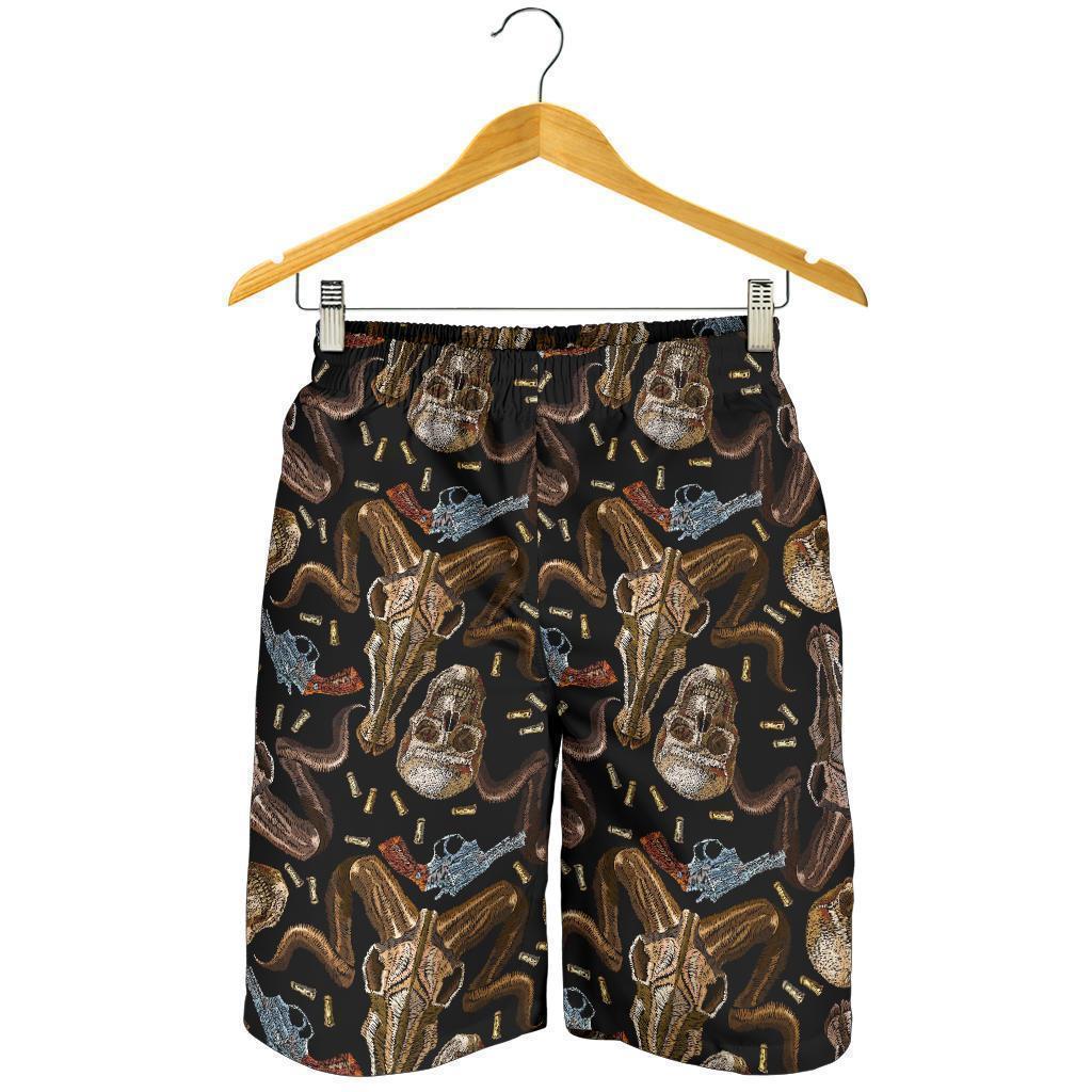 Western Cowboy Gun Print Pattern Men's Shorts-grizzshop