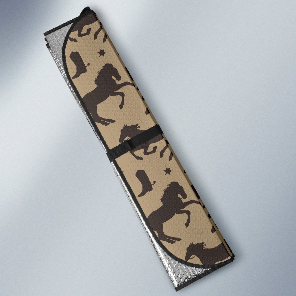 Western Cowboy Print Pattern Car Sun Shade-grizzshop