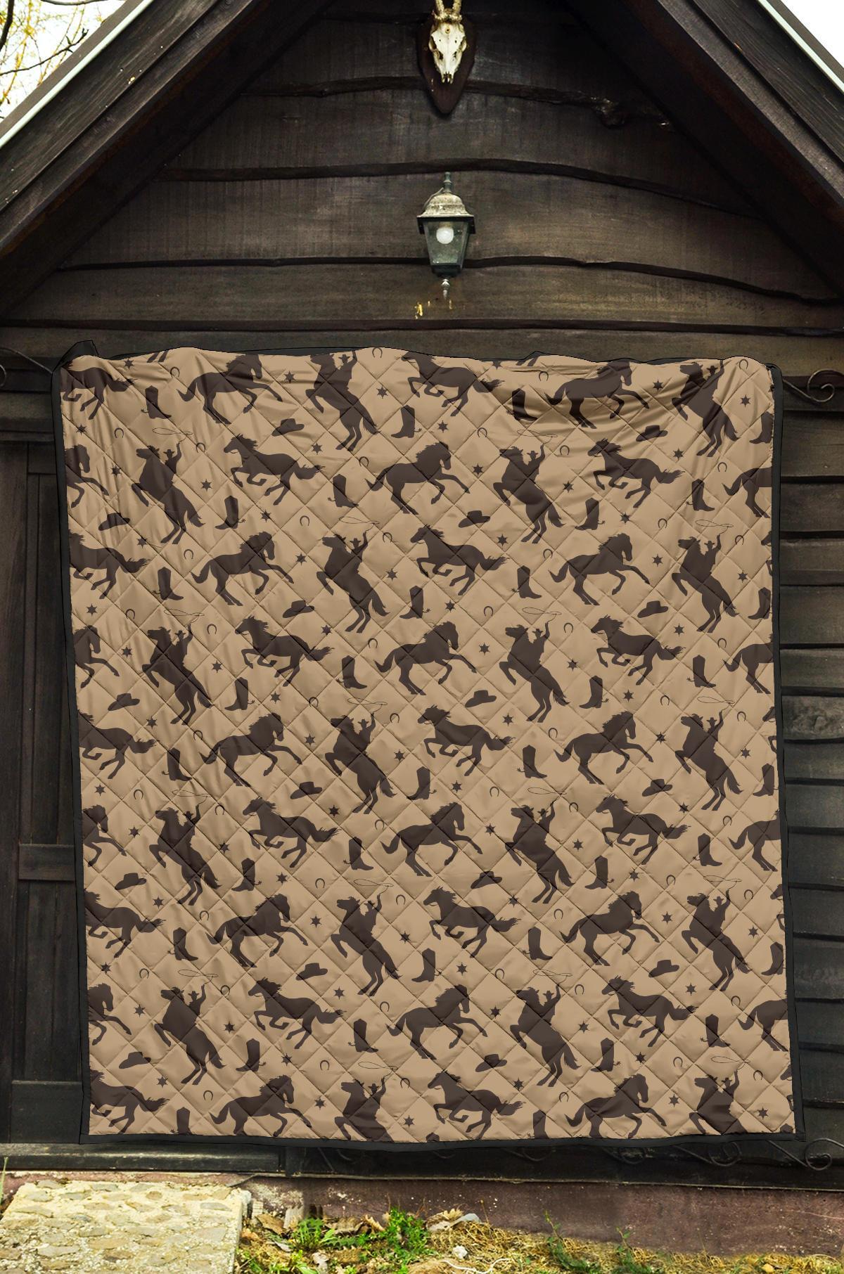Western Cowboy Print Pattern Quilt-grizzshop