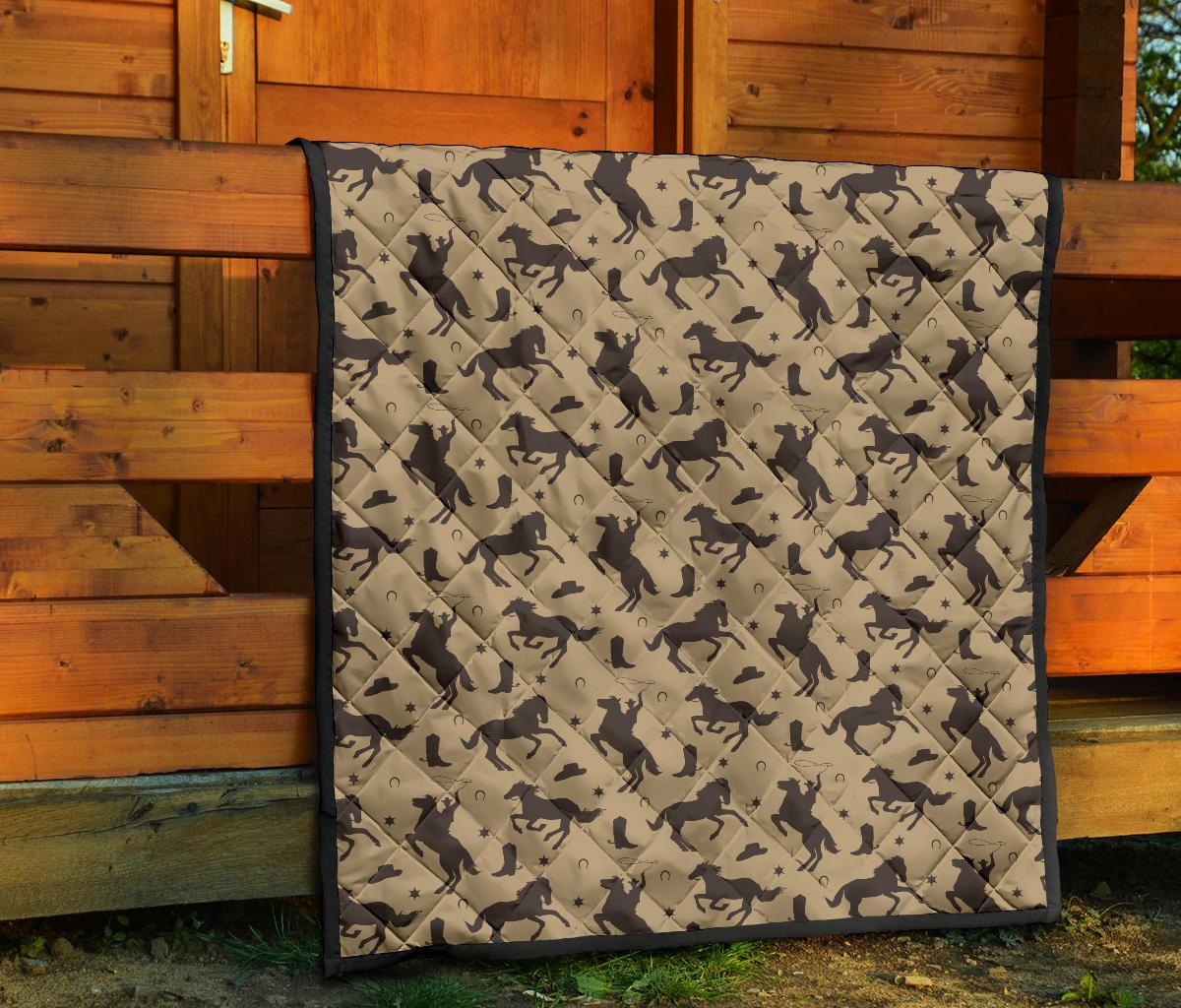 Western Cowboy Print Pattern Quilt-grizzshop