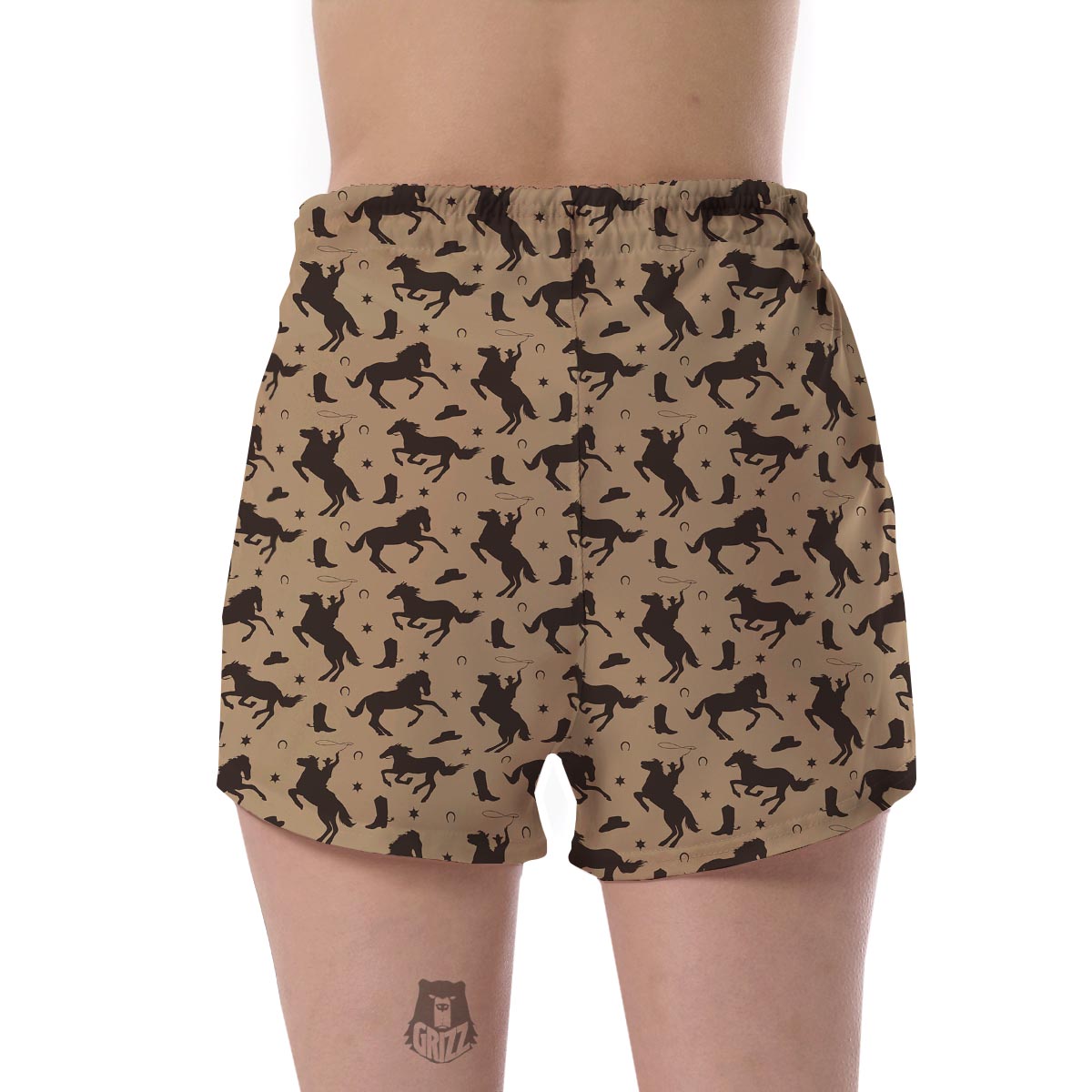Western Cowboy Print Pattern Women's Shorts-grizzshop