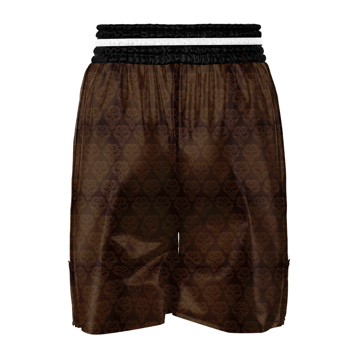 Western Damask Dark Brown Print Boxing Shorts-grizzshop