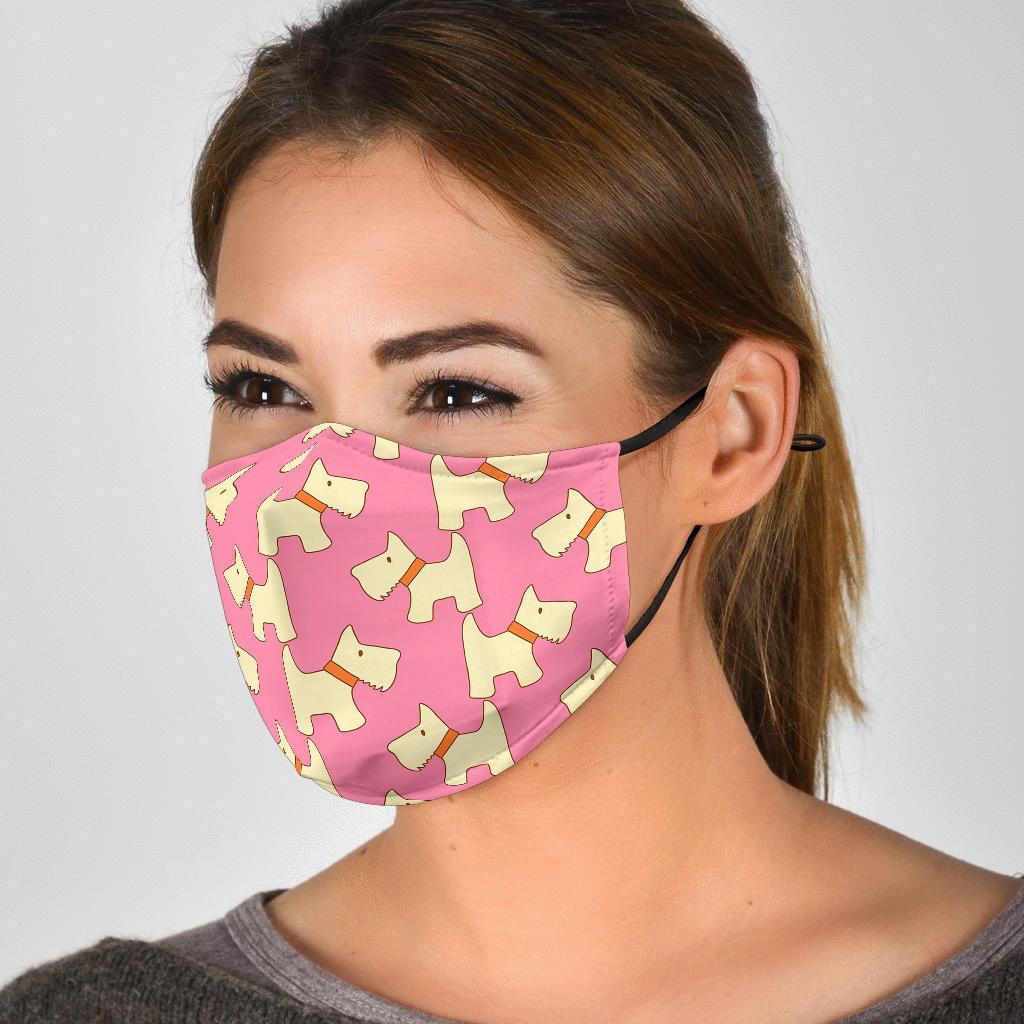 Westie Dog Pattern Print Face Mask-grizzshop
