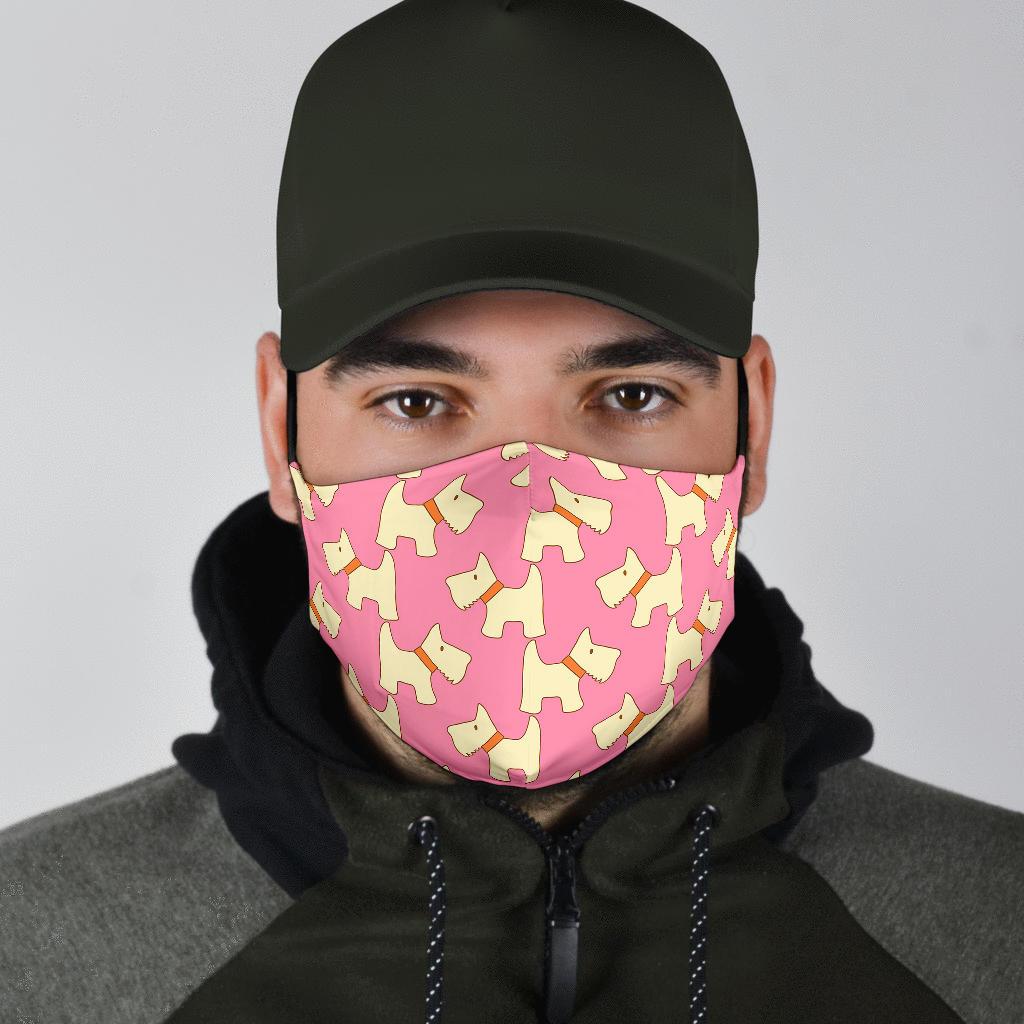 Westie Dog Pattern Print Face Mask-grizzshop