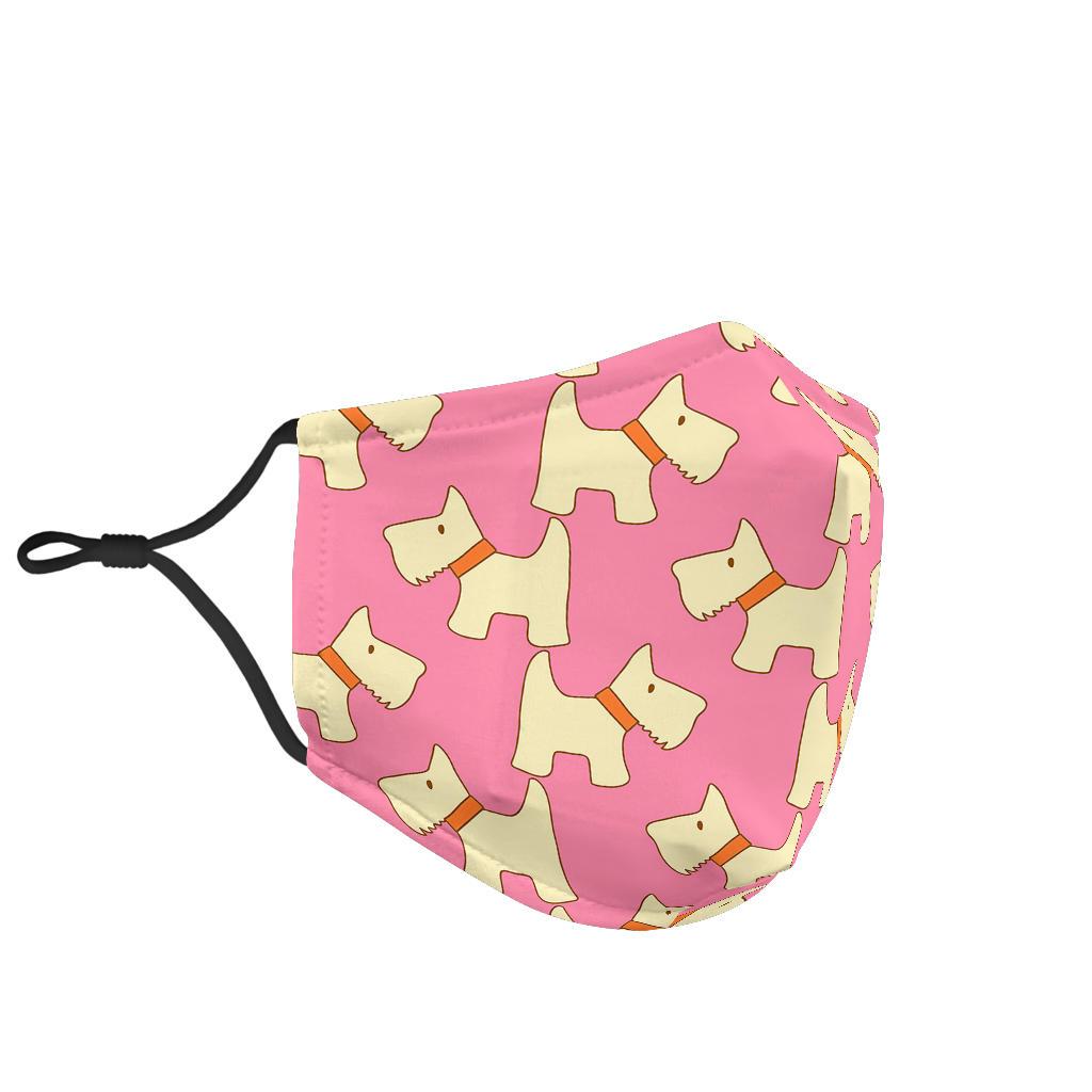 Westie Dog Pattern Print Face Mask-grizzshop