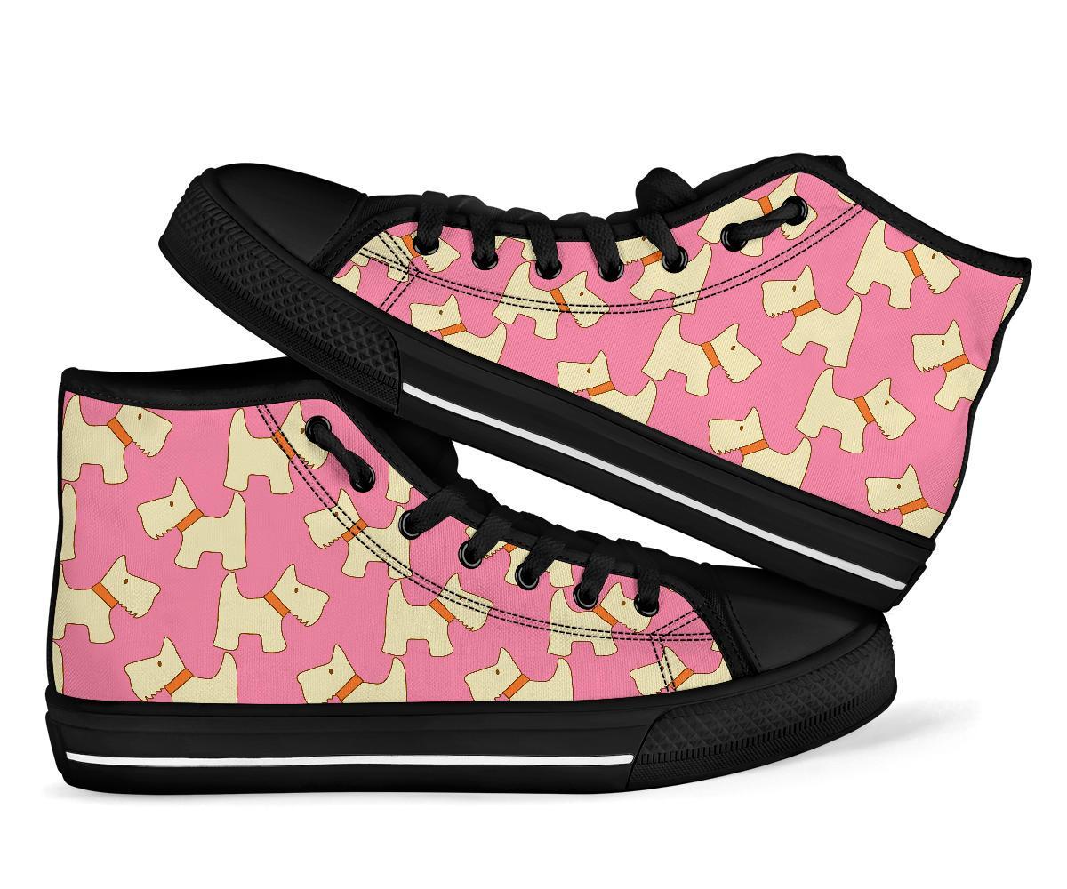 Westie Dog Pattern Print Men Women's High Top Shoes-grizzshop