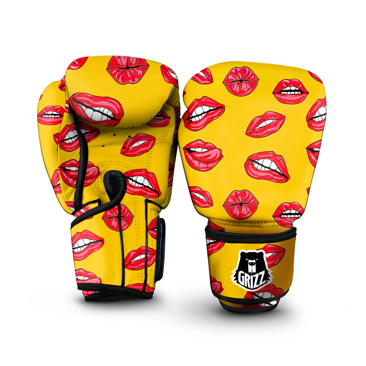 Wet Lips Print Pattern Boxing Gloves-grizzshop
