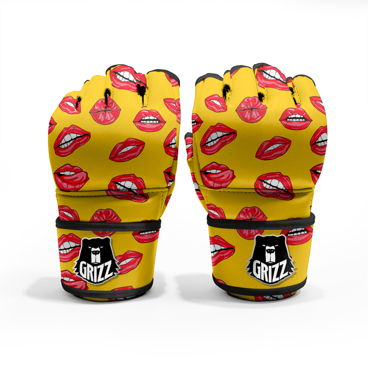 Wet Lips Print Pattern MMA Gloves-grizzshop