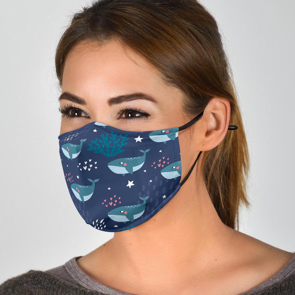 Whale Humpback Print Pattern Face Mask-grizzshop