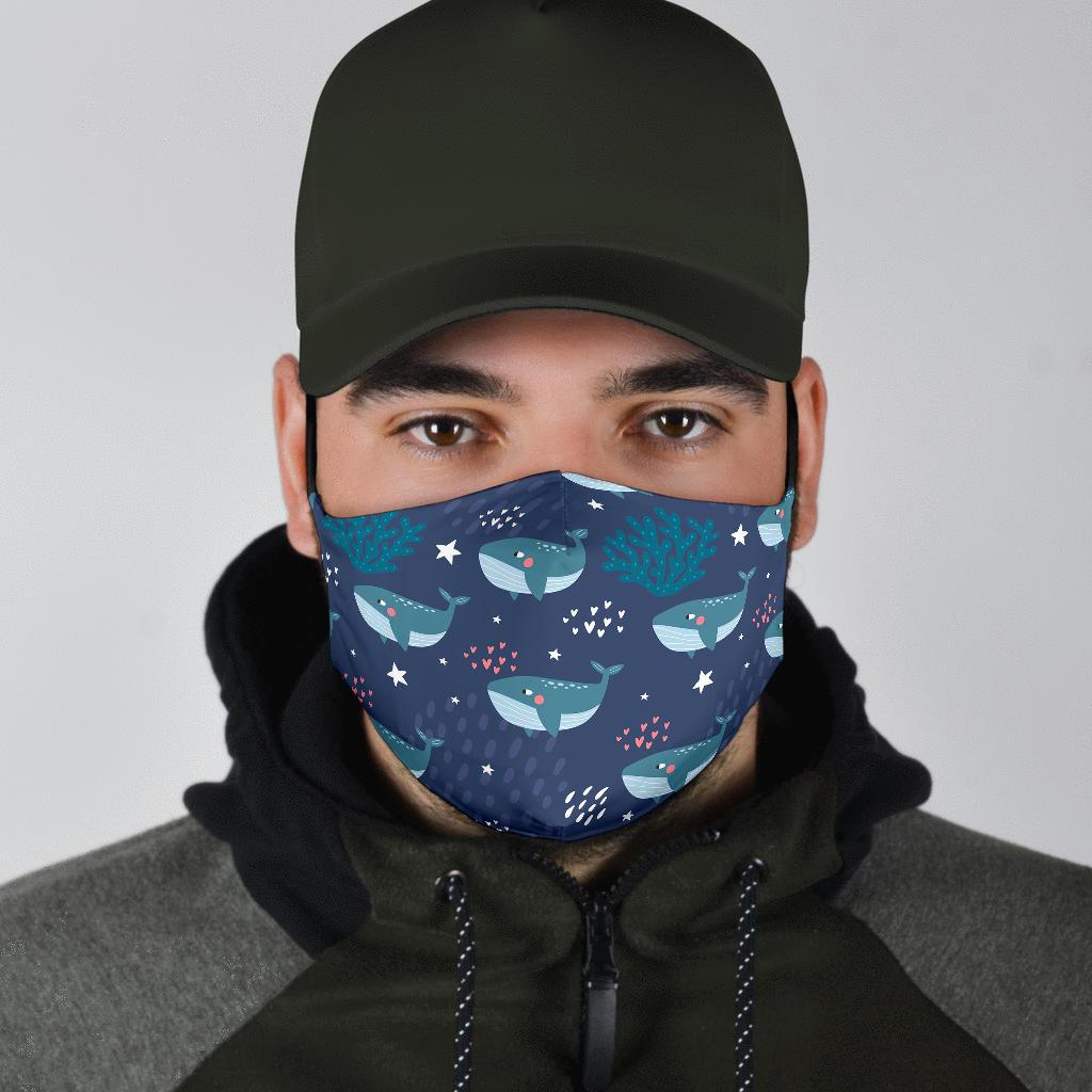 Whale Humpback Print Pattern Face Mask-grizzshop