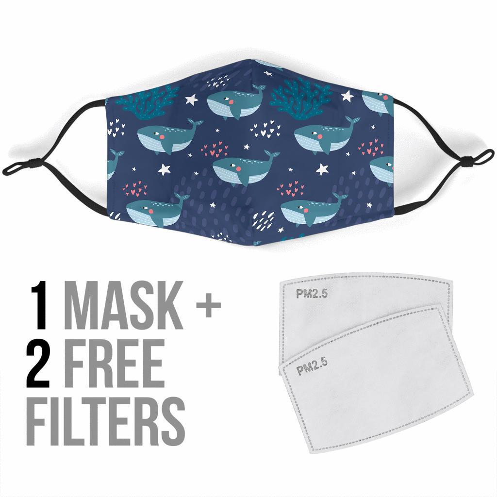 Whale Humpback Print Pattern Face Mask-grizzshop