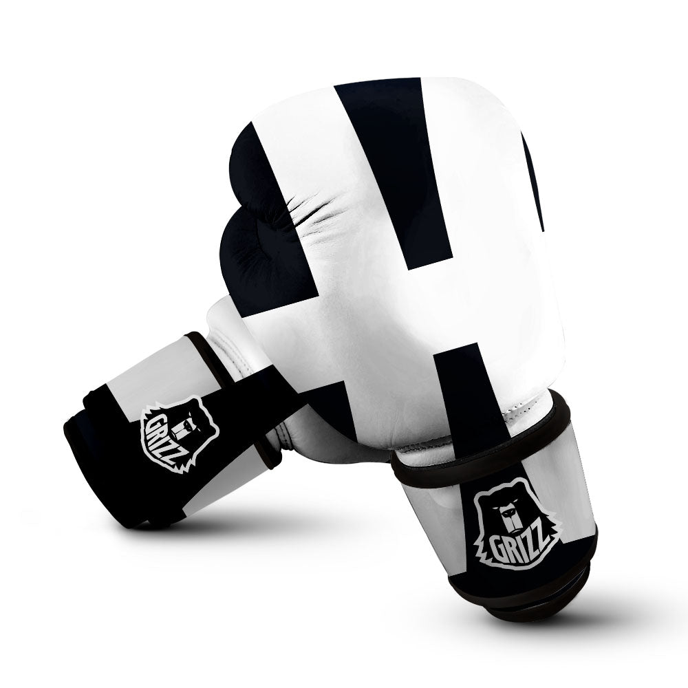 White And Black Pisces Sign Print Boxing Gloves-grizzshop