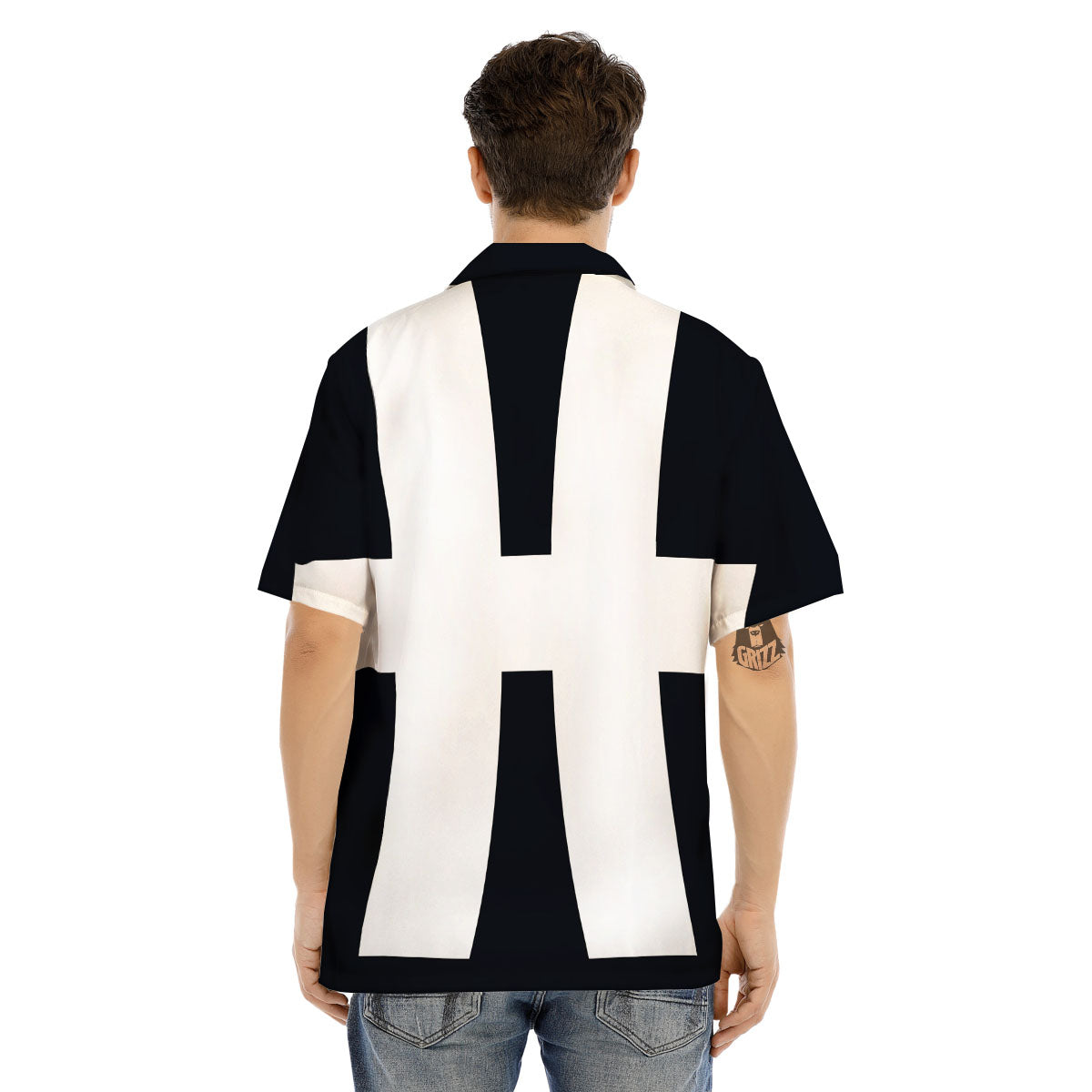 White And Black Pisces Sign Print Men's Hawaiian Shirt-grizzshop