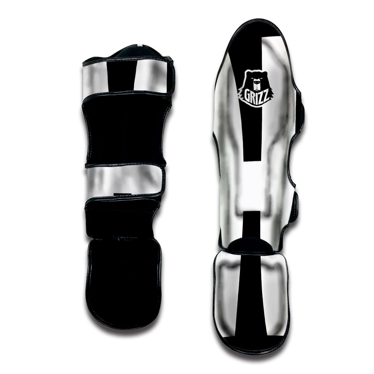 White And Black Pisces Sign Print Muay Thai Shin Guards-grizzshop
