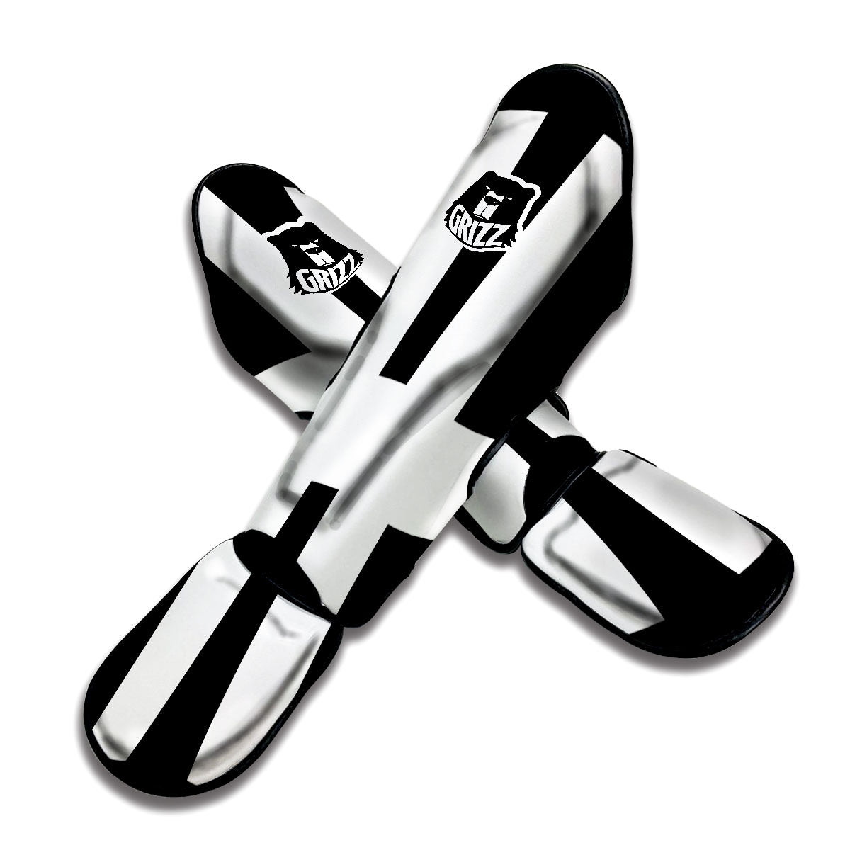 White And Black Pisces Sign Print Muay Thai Shin Guards-grizzshop