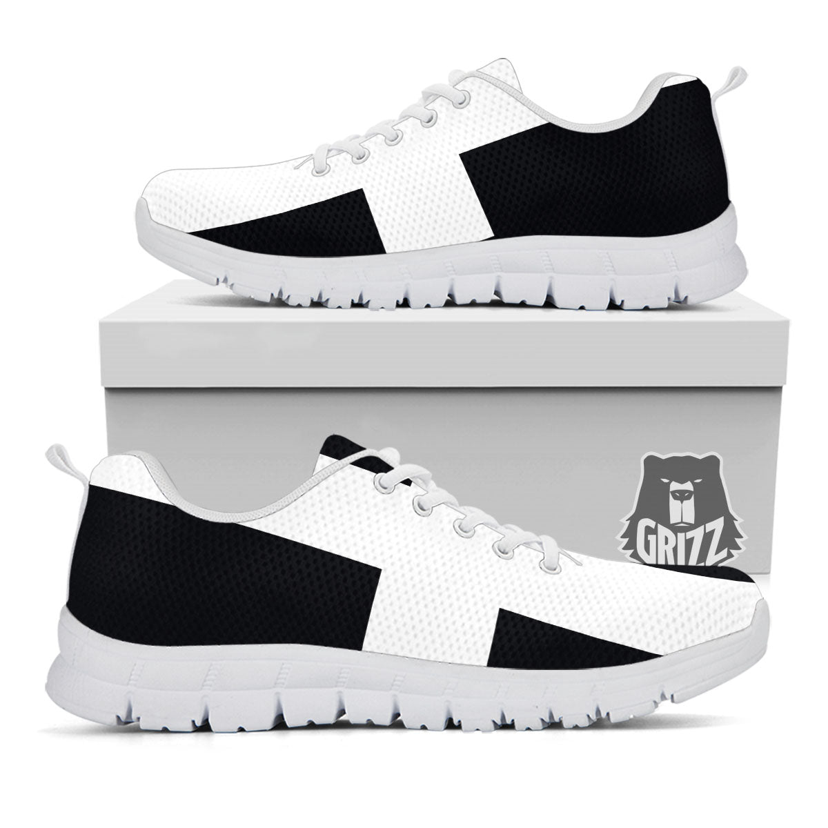 White And Black Pisces Sign Print White Sneaker-grizzshop