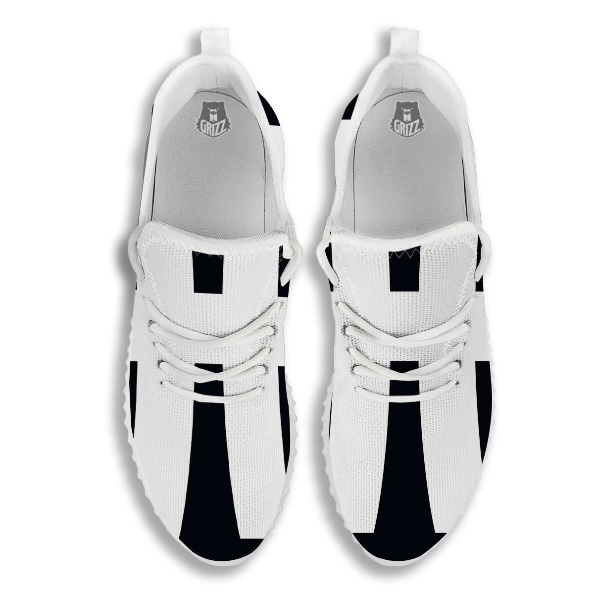 White And Black Pisces Sign Print White Walking Shoes-grizzshop