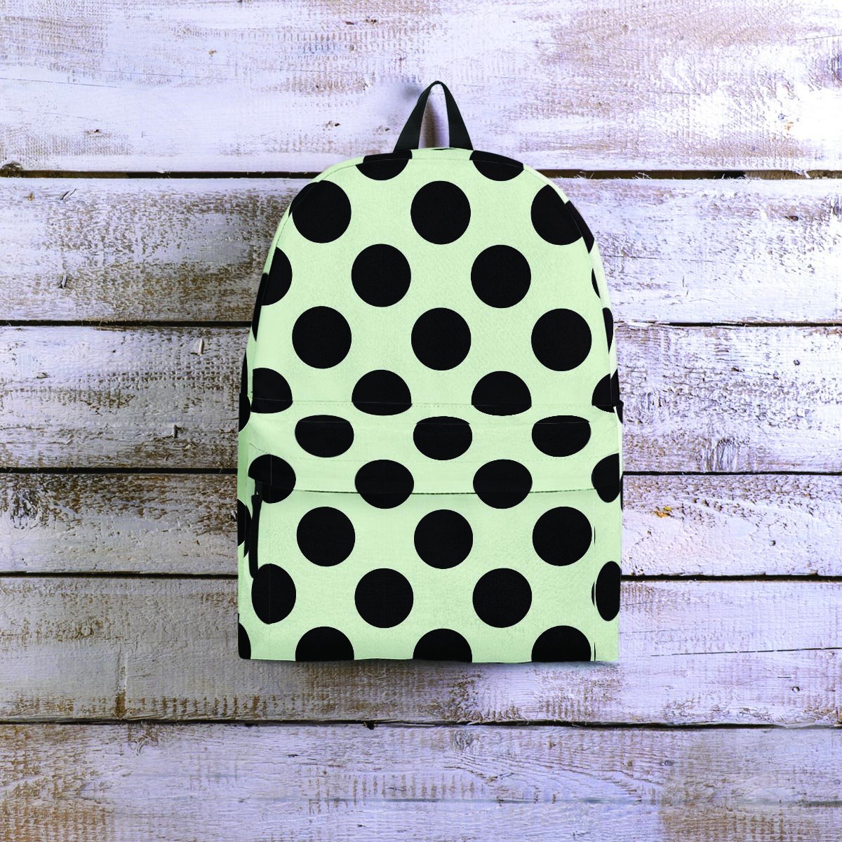 White And Black Polka Dot Print Backpack-grizzshop