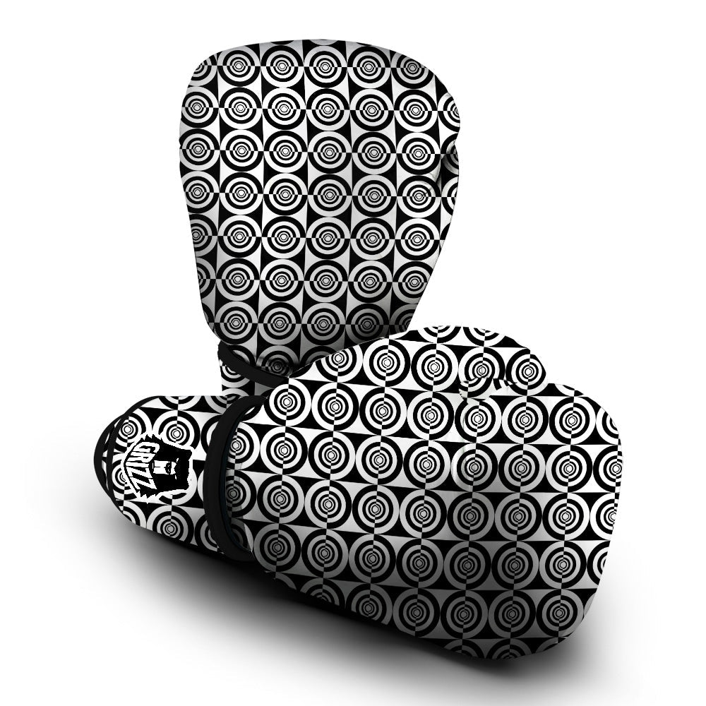 White And Black Target Board Print Pattern Boxing Gloves-grizzshop