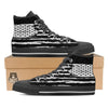 White And Black USA Flag Print Black High Top Shoes-grizzshop