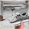 White And Black USA Flag Print White Low Top Shoes-grizzshop