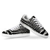 White And Black USA Flag Print White Low Top Sneakers-grizzshop