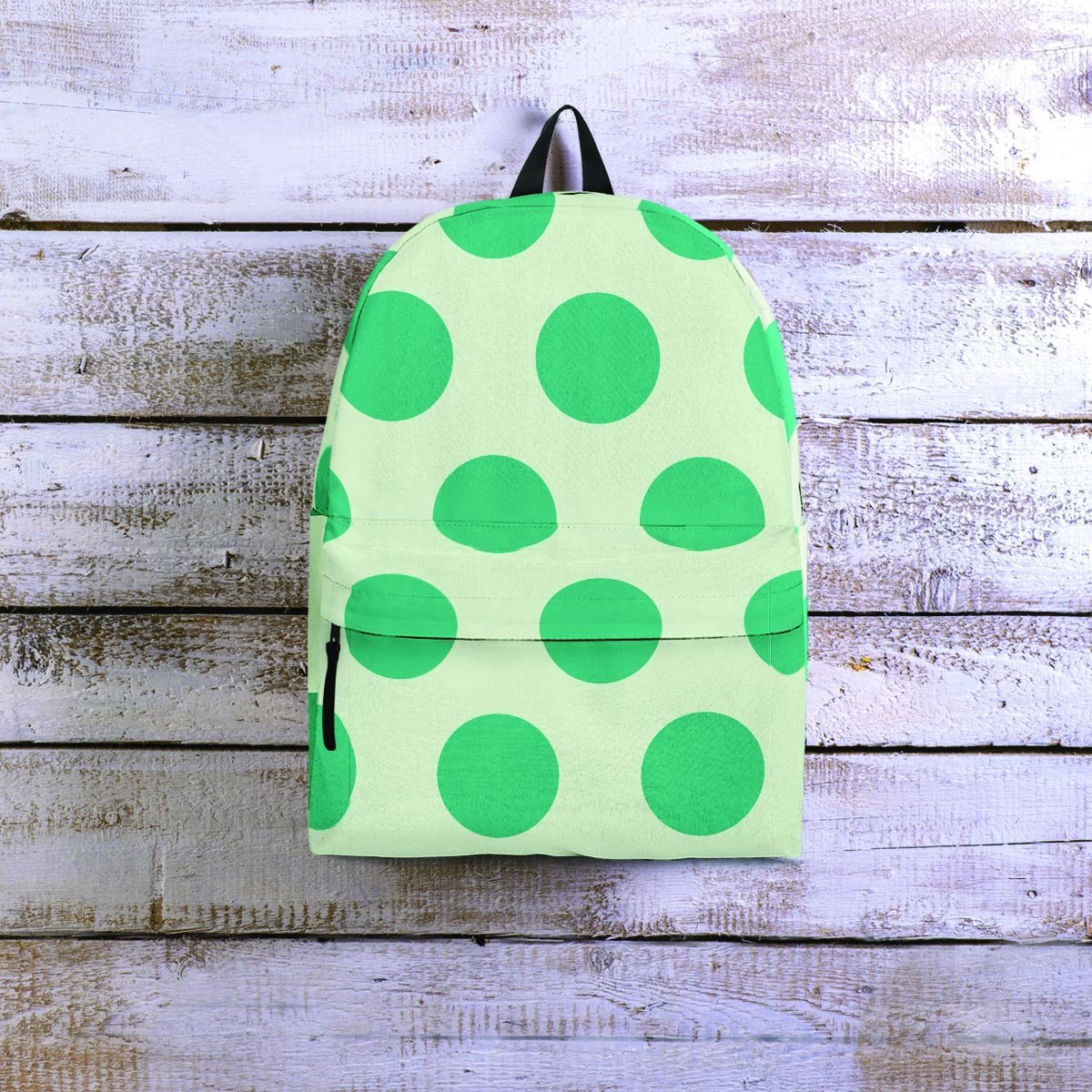 White And Green Polka Dot Backpack-grizzshop