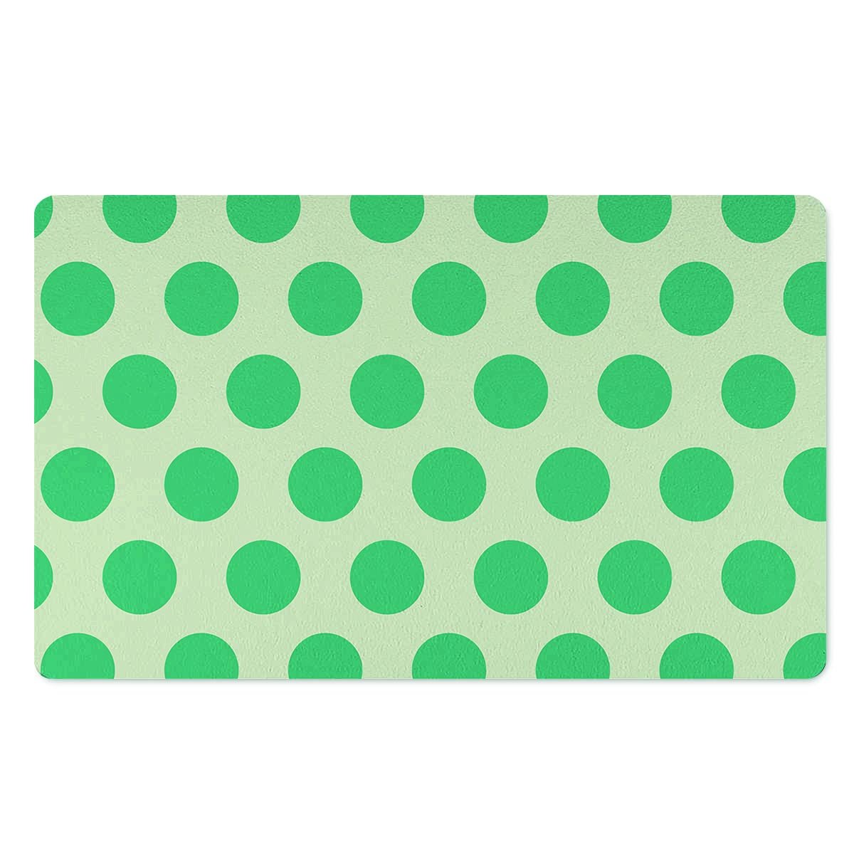 White And Green Polka Dot Door Mat-grizzshop