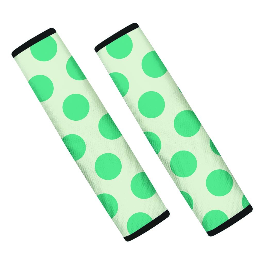 White And Green Polka Dot Seat Belt Cover-grizzshop