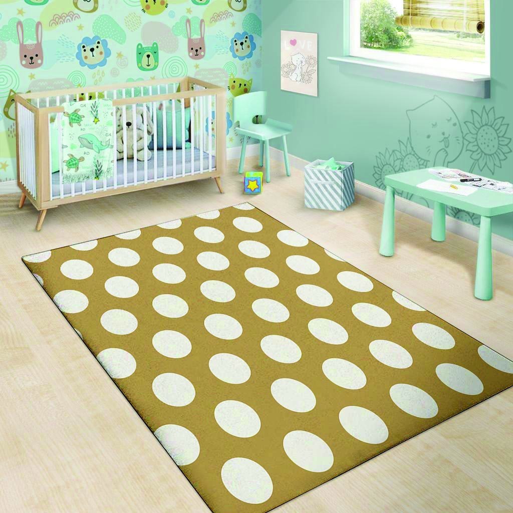 White And Yellow Polka Dot Floor Mat-grizzshop