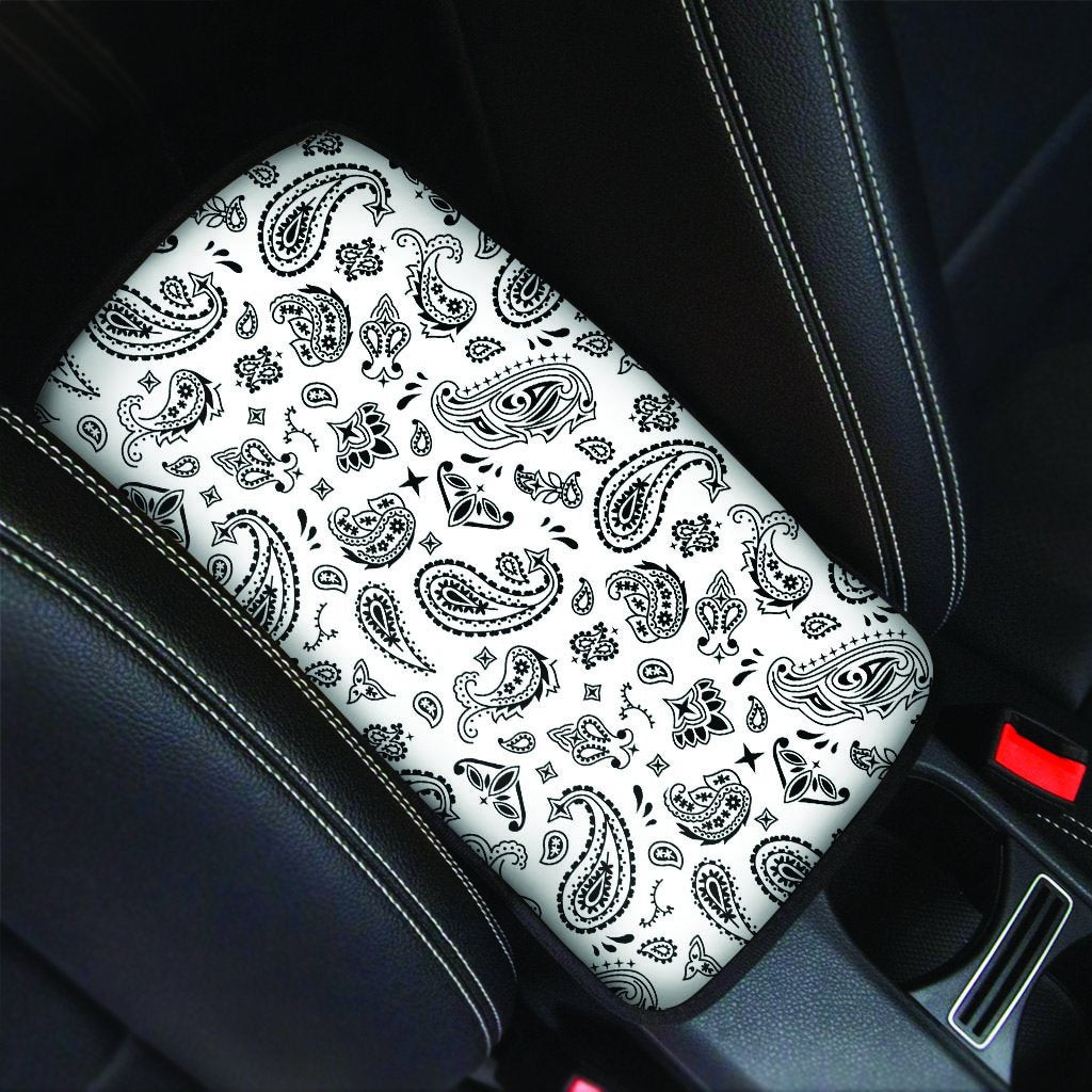 White Bandana Car Console Cover-grizzshop
