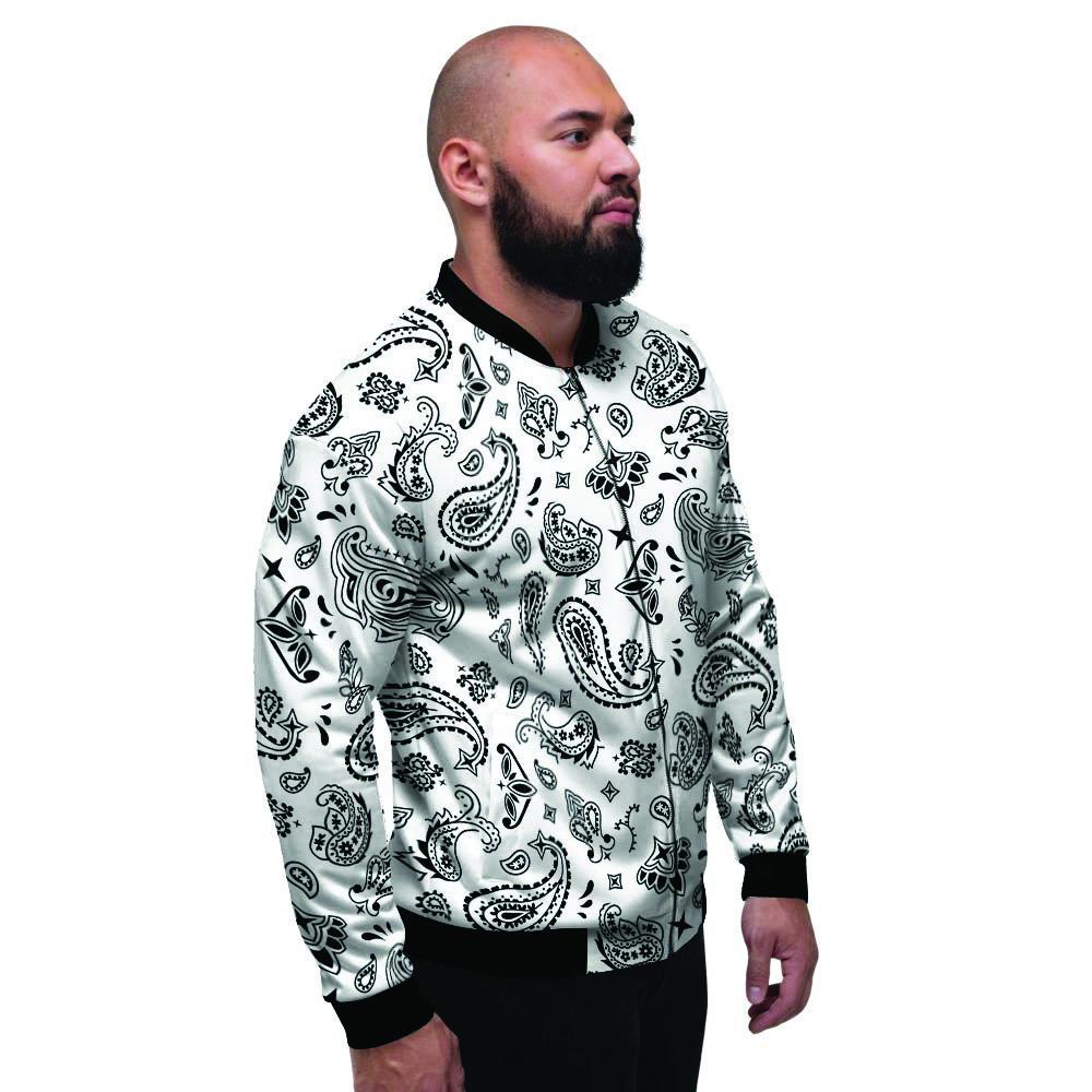 White Bandana Men's Bomber Jacket-grizzshop
