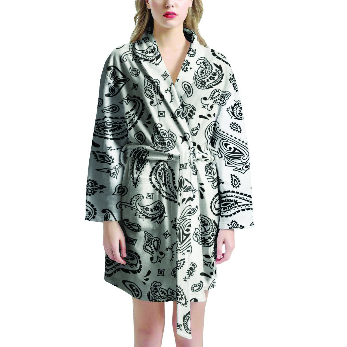 White Bandana Women's Robe-grizzshop